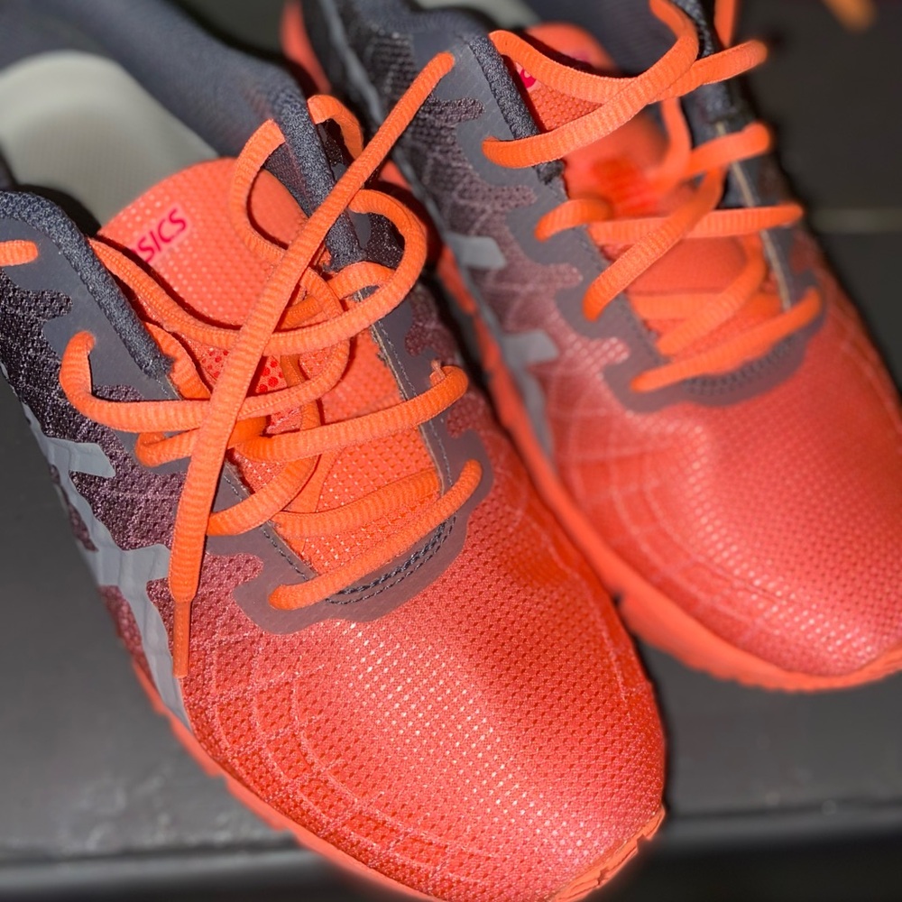 ASICS Kids' Vibrant Orange and Gray Sneakers